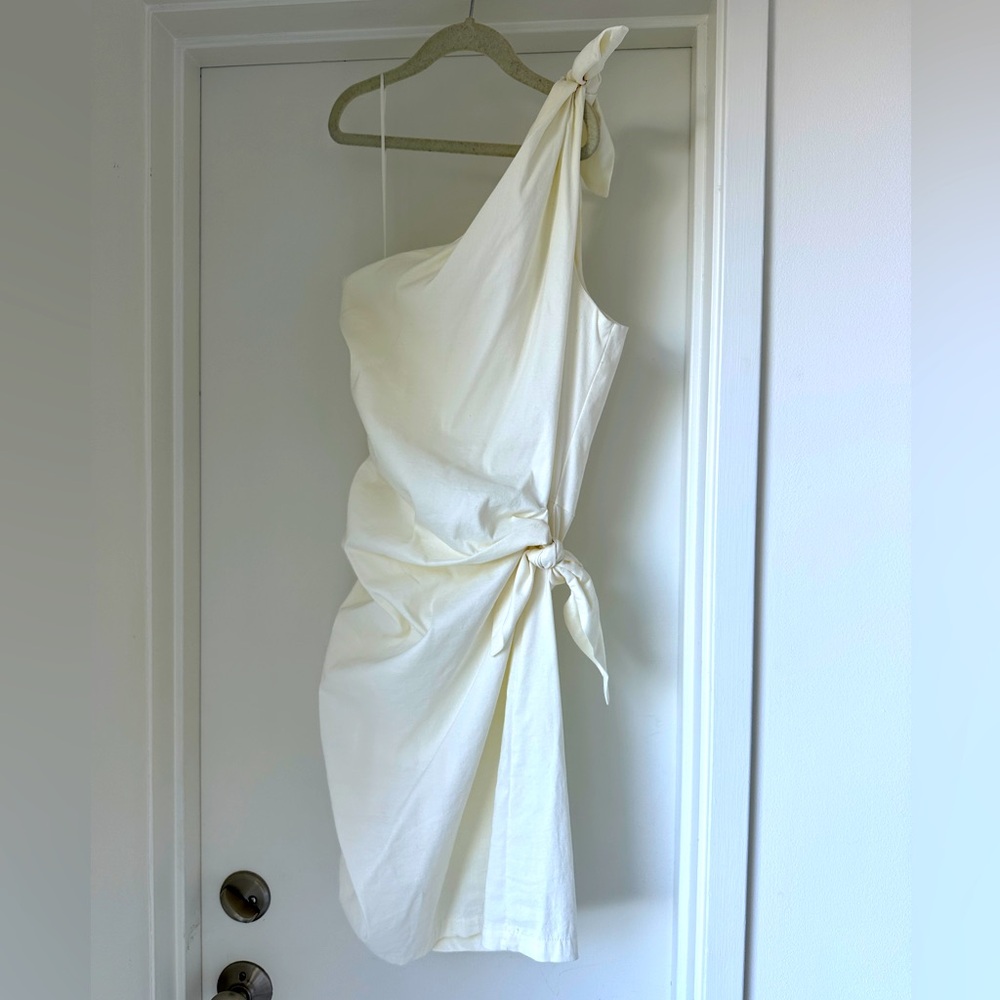 NWT Zara ivory white Asymmetrical Mini Dress